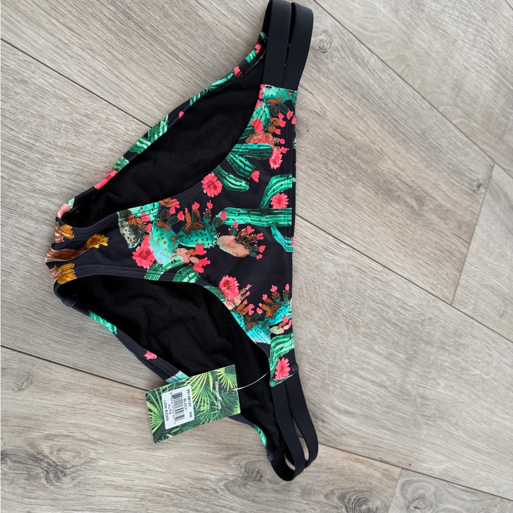Floral Black Bikini Bottom